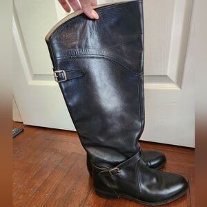 Frye Dorado Black Leather Knee-High Boots 7